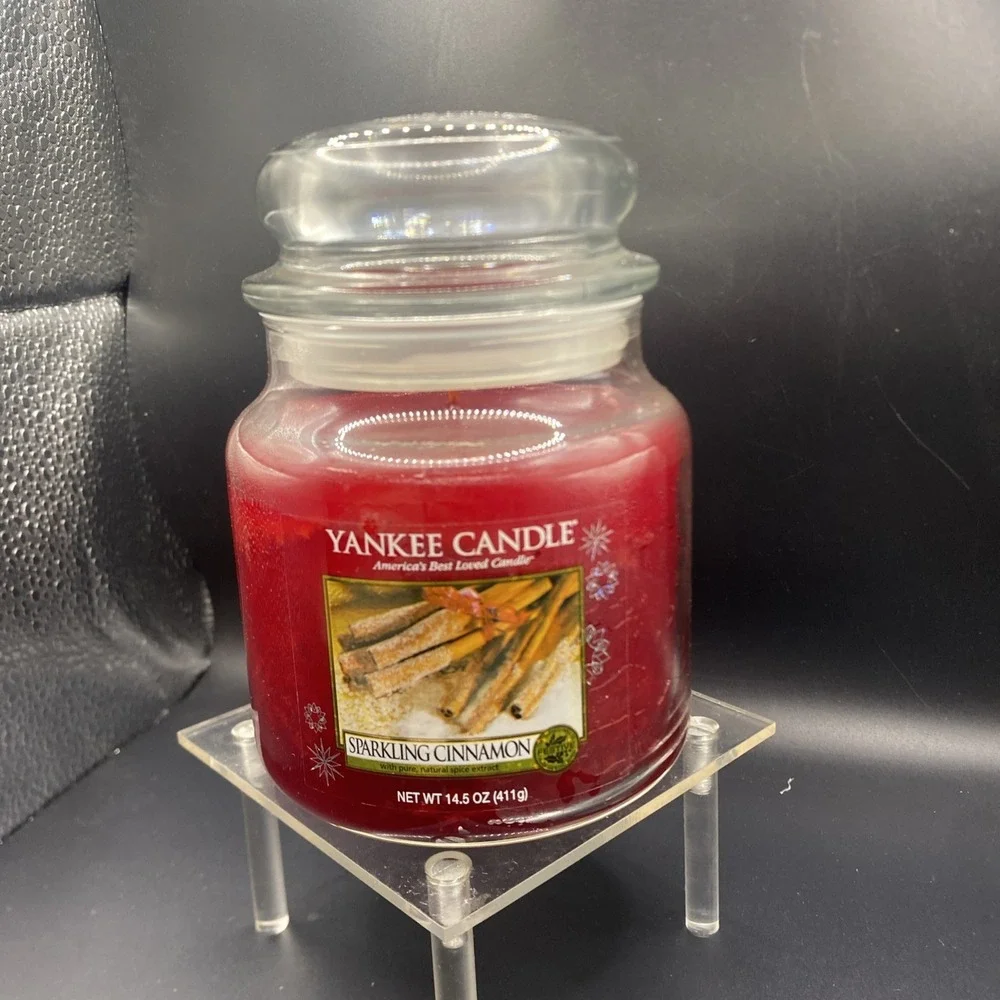 YANKEE CANDLE SPARKLING CINNAMON 2-wick 14.5oz Glass Jar Candle‎ with Lid NEW
